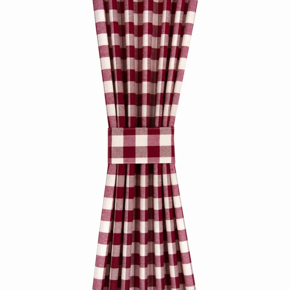 PowerSellerUSA French Door Curtain, Elegant Buffalo Plaid Curtains for Front